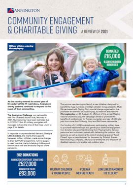 Download our Community Engagement & Charitable Giving Review 2021