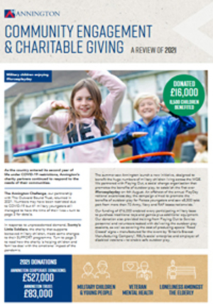 Download Annington Community Engagement & Charitable Giving 2021 Review